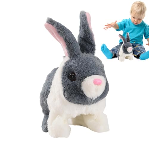 Sghtil Realistisches Hasenspielzeug für Kinder, Interactive Bunny Toy - Schütteln von Ohren Kaninchen -Tisch Ornament | Entzückendes Plüsch -Hasenspielzeug für Wohnzimmer, Schlafzimmer, Kinderzimmer, von Sghtil