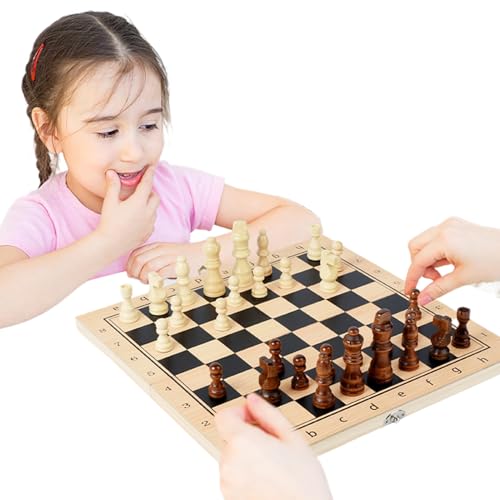 Sghtil Schachbrett | 3-in-1-Tischspiel mit – interaktives Strategiespiel für und Erwachsene – Familienfreizeit für Anfänger Sghtil Schachbrett | 3-in-1-Tischspiel mit – interaktives Strategiespiel für und Erwachsene – Familienfreizeit für Anfänger von Sghtil