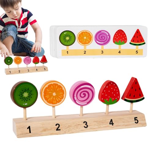 Sghtil Spielzeug aus Holz, am Stiel-Spielzeug für Kinder | Hölzernes Rollenspiel-Spielzeug | Glattes und rundes Aufklärungspuzzlespielzeug für Kindertag, Neujahr, Geburtstag, Weihnachten von Sghtil