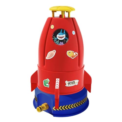 Sghtil Sprinkler für Kinder zum Spielen im Freien, Kindersprinkler für den Garten | Drehbarer Kinder-Wassersprinkler in Raketenform - Wasserspielzeug für den Außenbereich, multifunktionales tragbares von Sghtil