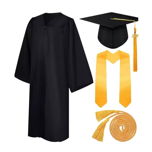 Sghtil Toge Diplome 2024 Hut Graduation Cap and Gown Universität Amerikanisches Kostüm Erwachsene Schule Sekundarstufe Meister Damen Herren von Sghtil