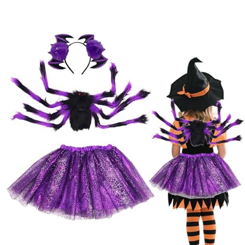 Shaersu Halloween Spinnenkostüm - Kinder Spinnen Cosplay Inklusive Flügeln Und Rock - Gruseliges Outfit mit Stirnband Verkleidungszubehör für Kleinkinder bis Jugendliche im Alter von 2 bis 15 Jahren Shaersu Halloween Spinnenkostüm - Kinder Spinnen Cosplay Inklusive Flügeln Und Rock - Gruseliges Outfit mit Stirnband Verkleidungszubehör für Kleinkinder bis Jugendliche im Alter von 2 bis 15 Jahren von Shaersu