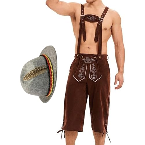 Shaersu Herren Oktoberfest Kostüm | Traditionelles Bierfest Outfit - Traditionelle Lederhose Für Väter Bierfest e Kulturveranstaltungen Shaersu Herren Oktoberfest Kostüm | Traditionelles Bierfest Outfit - Traditionelle Lederhose Für Väter Bierfest e Kulturveranstaltungen von Shaersu