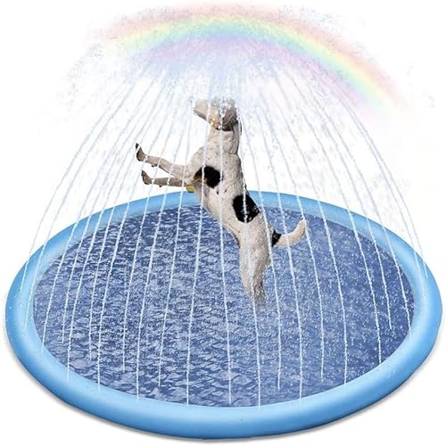 Shamdrea Kleinkind-Spritzpad, Sprinkler for Hunde und Kinder, Hunde-Sprinkler-Pad, Wassersprühmatte, Hundedusche, Pool, Kratzfest, aufblasbar (Size : 150 cm) von Shamdrea