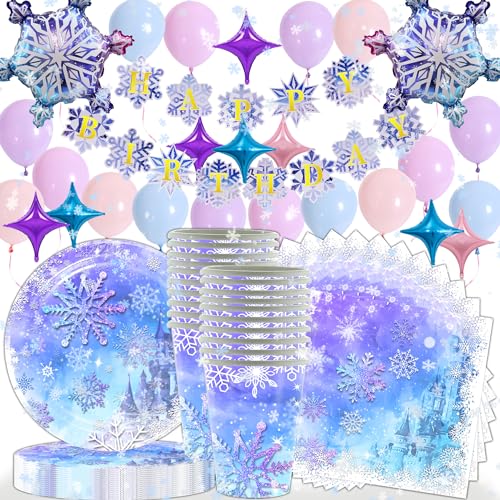 88pcs Schneeflocke Partygeschirr Kindergeburtstag Party Deko, Baby Shower, Tischdekoration im Winterwunderland,Schneeparty-Dekorationsset, Schneeballons 88pcs Schneeflocke Partygeschirr Kindergeburtstag Party Deko, Baby Shower, Tischdekoration im Winterwunderland,Schneeparty-Dekorationsset, Schneeballons von Shamoparty