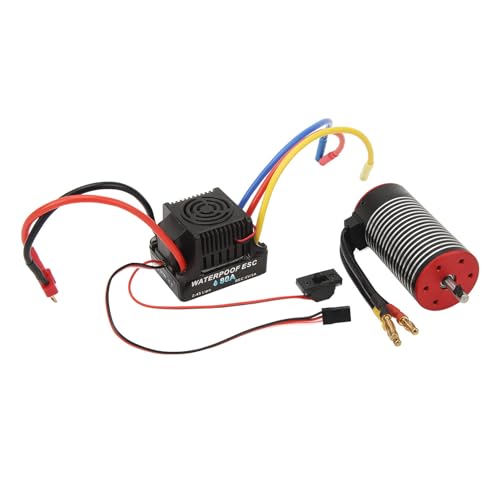 Bürstenloser Combo-Motor-Kit, 80A ESC, Bürstenloser Motor-Combo, Wasserdichte Fernbedienung für Automodelle (2850KV) von Shanrya