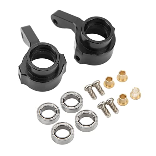 Shanrya RC Aluminium Lenkschale, 2 Stück Verschleißfeste Metall RC Lenkknöchel Universal Hohe Härte für 1/16 RC Auto(Schwarz) von Shanrya