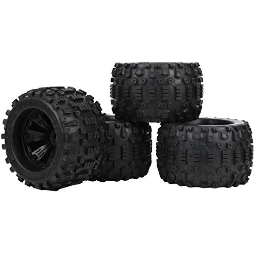 wosume RC-Reifen, 4-teilige RC-Car-Wheels-Reifen, schwarz 1763 g für ferngesteuertes Auto 1/8 Modellauto ZD Racing Großfuß-RC-Zubehör von Shanrya