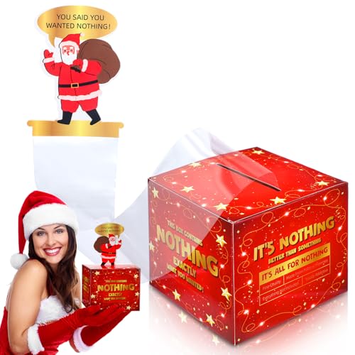 Shappy Weihnachten Gag Geschenk Lustige Geschenke Nichts Streich Box Weihnachten Spardose für Bargeld Geschenk Pull Useless Box Gag Geschenkbox Scherzgeschenke Nichts Streich Geschenkbox für Freunde von Shappy