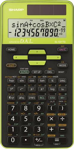 Sharp EL-531TG Schulrechner Grün Display (Stellen): 10solarbetrieben, batteriebetrieben (B x H x T) von Sharp
