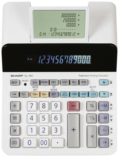 Sharp EL-1901 Tischrechner Grau, Weiß Display (Stellen): 12 batteriebetrieben, netzbetrieben (B x H von Sharp