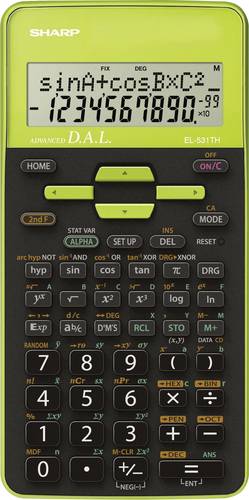 Sharp EL-531TH Schulrechner Grün Display (Stellen): 10 batteriebetrieben (B x H x T) 80 x 15 x 161mm von Sharp