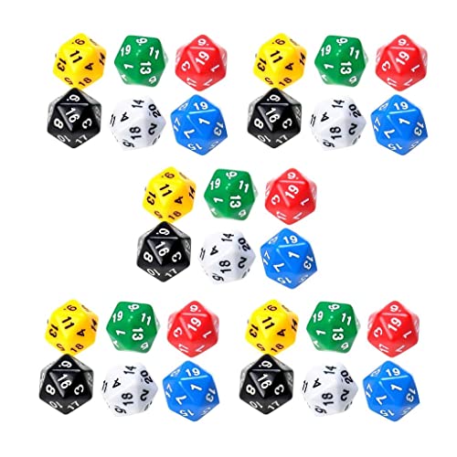 30x Mehrfarbiges D20 Polyhedral Dices Bulk Set für DND Spiele mit Drachenschuppen von Sharplace