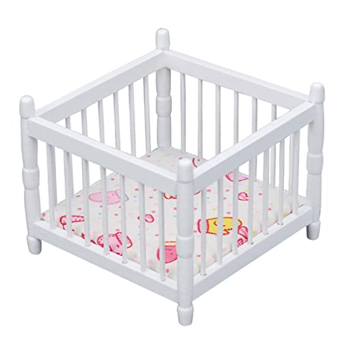 Sharplace 1/12 Gradeinteilung Puppenhaus Babybett Mini Möbel Modell Leben Dekoration Ornament Zubehör Geschenke von Sharplace