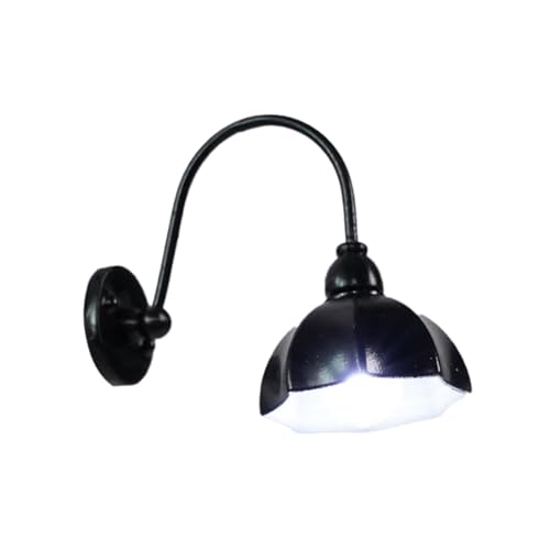 Sharplace 1/12 Puppenhaus Miniatur leuchten LED Lampe Lebensszene Puppenhaus Zubehör Simulation Modell für Wohnzimmer Flur, Schwarz Sharplace 1/12 Puppenhaus Miniatur leuchten LED Lampe Lebensszene Puppenhaus Zubehör Simulation Modell für Wohnzimmer Flur, Schwarz von Sharplace