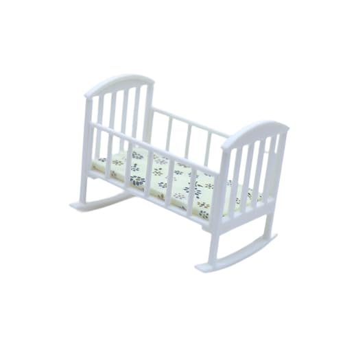 Sharplace 1:12 Miniatur-Babybett mit Matratze, realistisches Puppenbett, Spielzeug, Schlafzimmerzubehör, Mini-Babybett, Dekoration, Kindergeschenk, Weiß Sharplace 1:12 Miniatur-Babybett mit Matratze, realistisches Puppenbett, Spielzeug, Schlafzimmerzubehör, Mini-Babybett, Dekoration, Kindergeschenk, Weiß von Sharplace