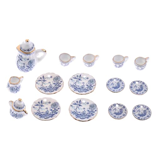 Sharplace 1:12 Puppenhaus Miniatur Chinesischen Porzellan Teeservice Teeset - 15pcs /Set von Sharplace