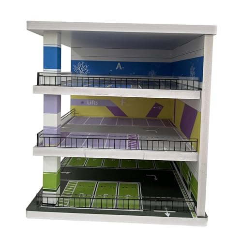 Sharplace 1:64 Parkplatz Fahrzeug Szene Spielzeug Acryl Fahrzeug Garage Schaufenster für Diecast Modell Autos Zubehör Layout von Sharplace