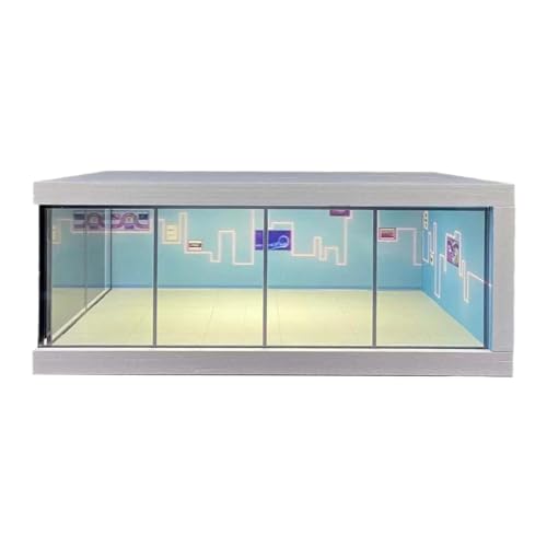 Sharplace 1:64 Parkplatz-LED-Vitrine, LED-Modellauto-Vitrine mit staubdichter Abdeckung, Fahrzeugszene, Spielzeug für die Gestaltung von Druckgussautos von Sharplace