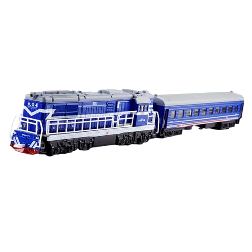 Sharplace 1:87 Eisenbahnmodell-Simulationsspielzeug, Handheld-Lernspielzeug, Ornament mit Lichteisenbahn, Modelleisenbahn-Spielzeug für Kinderspieler, Blau von Sharplace
