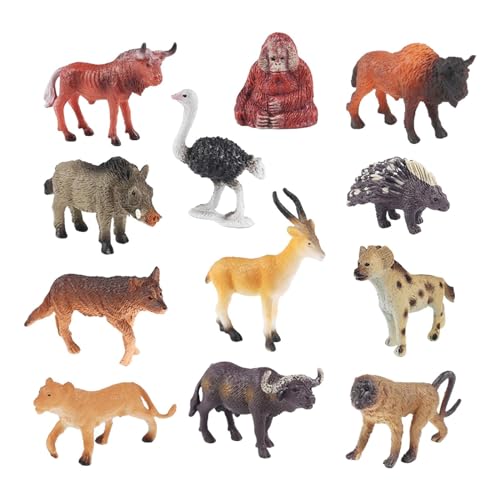 Sharplace 12x Afrika Tier Modell Realistische Tiere Spielset Miniaturen Simulation Tiere Figuren für Schule Projekte Spielhaus Dekor von Sharplace