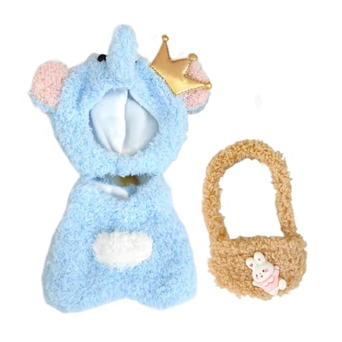 Sharplace 17 cm große Plüsch-Puppenkleidung, Puppen-Outfits, zum Anziehen, bequem, stilvoll, Foto-Requisiten, Anzug, Kostüme, süßes DIY-Puppenspielzeug für 17, Elefant von Sharplace