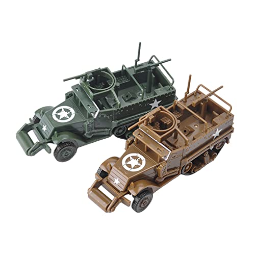 Sharplace 2 Modell Spielzeug Spielset Drehbare Vorderräder Feste Komponenten Spleißen 1/72 Gepanzertes Fahrzeug Spielzeug für M3A1 von Sharplace