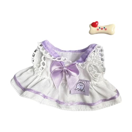 Sharplace 2 Stück Puppenkleid mit Haarnadel, Miniatur-Kleidungszubehör-Outfits für 15 cm Puppen, Ankleiden, Thanksgiving-Geschenke, violett von Sharplace