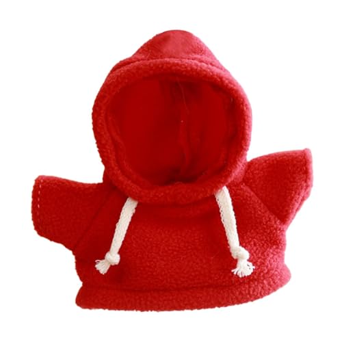 Sharplace 20 cm Plüsch-Puppenkleidung, gefüllte Puppen-Hoodies, Dekoration für kleine Mädchen, Foto-Requisiten, weiche Geschenke, Puppen-Sweatshirt, Rot von Sharplace