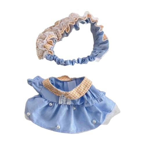 Sharplace 20 cm große Puppenkleidung aus Plüsch, Puppenkleidung, Kostüme, Foto-Requisiten, Kleid mit Haar-Accessoire, Bequeme, süße Kleidung für Kuscheltiere von Sharplace