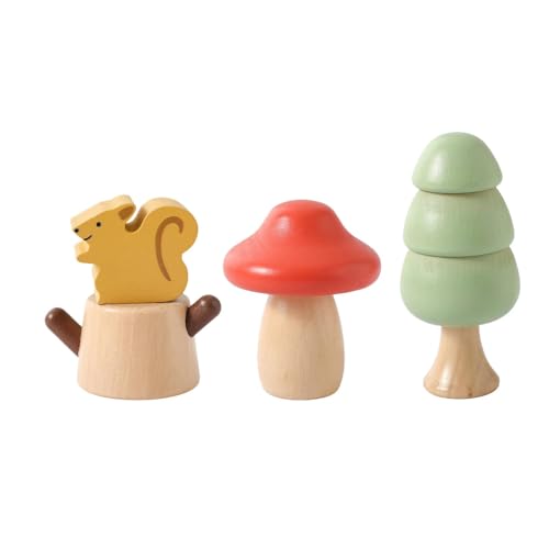 Sharplace 3-teiliges pädagogisches Holzspielzeug, Pilz, Baum, Eichhörnchen, Stumpfform, realistische Verbesserung der Feinmotorik, Schraubenspielset für Sharplace 3-teiliges pädagogisches Holzspielzeug, Pilz, Baum, Eichhörnchen, Stumpfform, realistische Verbesserung der Feinmotorik, Schraubenspielset für von Sharplace