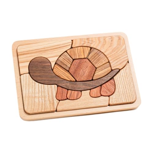 Sharplace 3D Cartoon Rätsel Holz Puzzle Set Early Development Art Crafts Kinderblöcke Vorschule Lernspielzeug für Kinder, Schildkröte von Sharplace