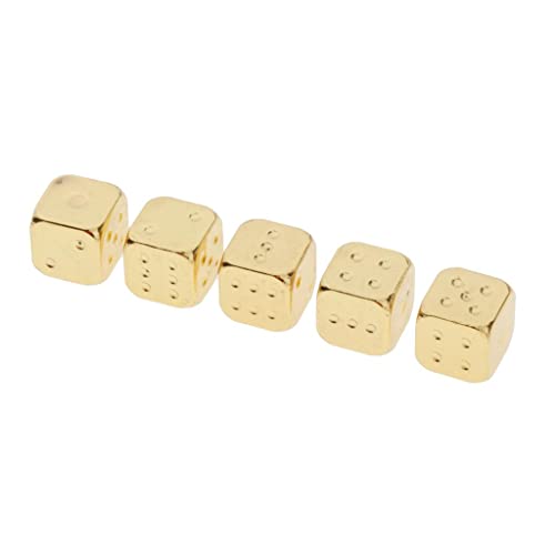 Sharplace 5 pcs D6 12mm Würfel/Metall Würfel Spielwürfel Tischspiele für Brettspiele Party - Golden von Sharplace