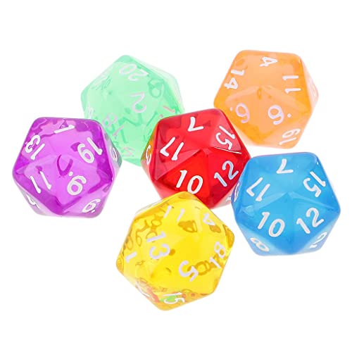 Sharplace 6pcs 20 Seitige, D20 Würfel für Brettspiel Sharplace 6pcs 20 Seitige, D20 Würfel für Brettspiel von Sharplace