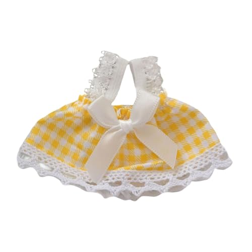 Sharplace Ärmelloses Kleid für Plüschpuppen, Kostüme, DIY-Zubehör, zum Anfassen, für Kinder, Dekoration, modische Anziehpuppenkleidung für 17 cm große Puppen, Gelb von Sharplace