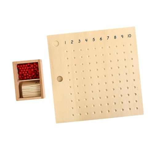 Sharplace Addition Subtraktion Arithmatik Mathematik Material Compact Table Brettspiel Holz Mathematik Manipulative für Kleinkinder Kinder Vorschule, Rot von Sharplace