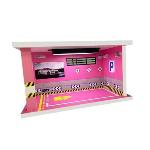 Sharplace Autovitrine im Maßstab 1/32, Parkhaus für Druckgussautos, dekorative Schutzmodellautovitrine für legierte Autos, Spielzeugautos, Geschenke von Sharplace