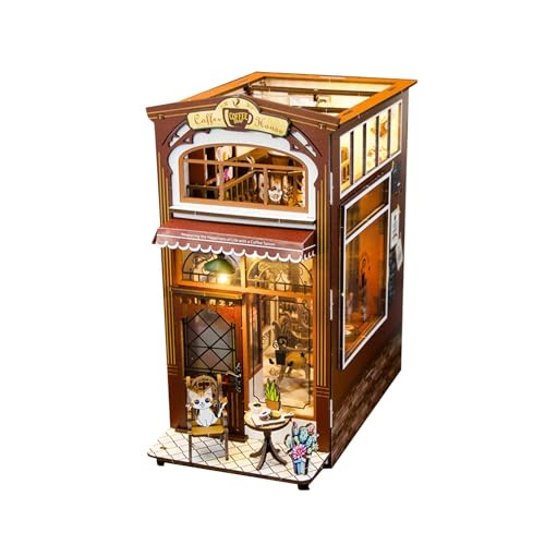 Sharplace DIY-Miniatur-Puppenhaus aus Holz, Bausätze, 3D-Puzzle, Kunstwerk, pädagogisches Spielzeug für Mädchen ab 14 Jahren, Mode-Café, Modellzimmerbox von Sharplace