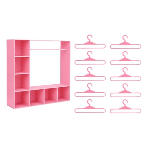 Sharplace Dekorativer Puppenkleider Schrank mit 10 Bügeln Platzsparendes Aufbewahrungssystem für Figurenkleidung Stabil Und Langlebig für Sammler Geschenke, Rosa Sharplace Dekorativer Puppenkleider Schrank mit 10 Bügeln Platzsparendes Aufbewahrungssystem für Figurenkleidung Stabil Und Langlebig für Sammler Geschenke, Rosa von Sharplace