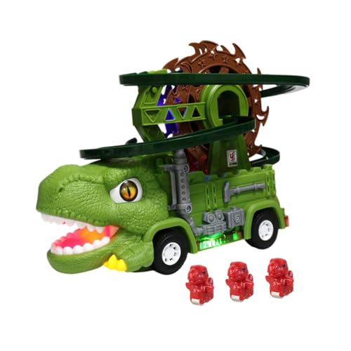 Sharplace Dinosaurier-Rennstrecke, Spielzeugauto, Rennstrecken-Set, automatisches Rutschspielzeug für Kleinkinder, LKW-Autospielzeug, Treppenkletterspielzeug, 3 Kleine Dinosaurier von Sharplace