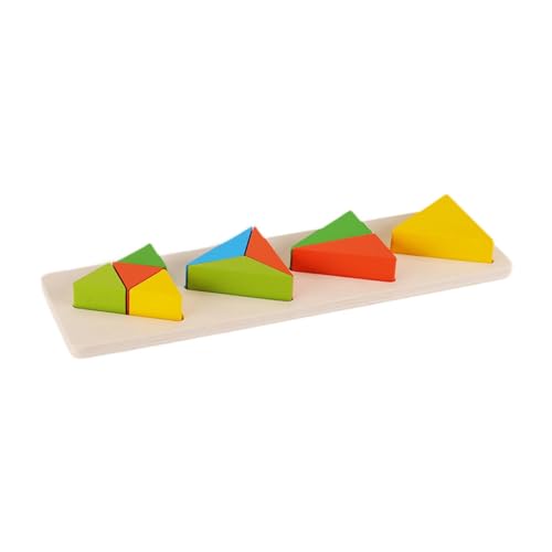 Sharplace Holzform-Puzzle Montessori-Spielzeug, interaktives Spiel, passende Puzzle-Form- und Farberkennungsblöcke für Kinder, Dreieckig von Sharplace