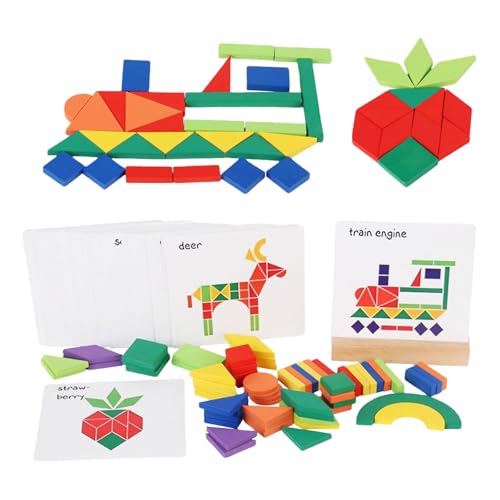 Sharplace Holzform-Puzzle-Musterblöcke, Puzzle, Montessori-Spielzeug, geometrisches Tangram-Spiel für Partygeschenke im Alter von 4–8 Jahren von Sharplace