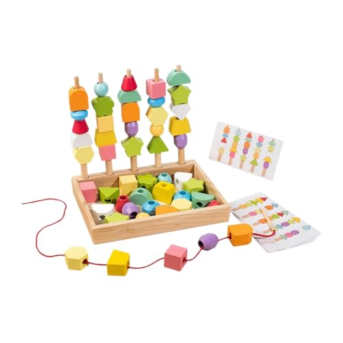 Sharplace Holzperlen-Sequenzierungsspielzeug, frühes Lernspielzeug, Formsortierer, sensorisches Lehr-Fädelspielzeug für im Alter von 3 4 5 Jahren Sharplace Holzperlen-Sequenzierungsspielzeug, frühes Lernspielzeug, Formsortierer, sensorisches Lehr-Fädelspielzeug für im Alter von 3 4 5 Jahren von Sharplace