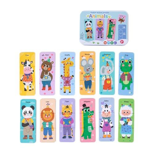 Sharplace Holzpuzzle, Lernspielzeug, Vorschulspielzeug, mit Metallbox, Farben und Formen, für 1-, 2- und 3-Jährige, Geburtstagsgeschenk, Tier Sharplace Holzpuzzle, Lernspielzeug, Vorschulspielzeug, mit Metallbox, Farben und Formen, für 1-, 2- und 3-Jährige, Geburtstagsgeschenk, Tier von Sharplace
