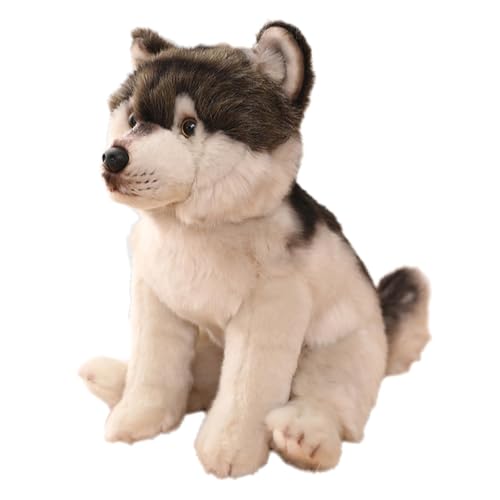 Sharplace Hund Stofftier Puppe Hund Stofftier Umarmbar Bezaubernd Realistisch Kuschelsimulation Hundepuppe Muttertag Hochzeitstag, Wolf von Sharplace