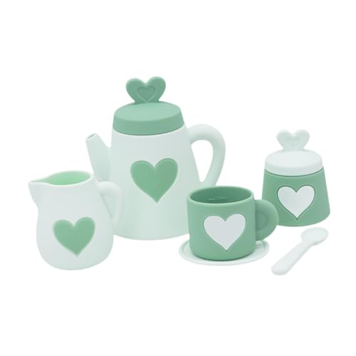 Sharplace Kids Tea Party Set Kitchen -Tischgeschirrsspielzeug mit Teekanne, Teebassen, Löffel und Untertasse frühes Montessori -Spielzeug für Geschenk, Hellgrün von Sharplace