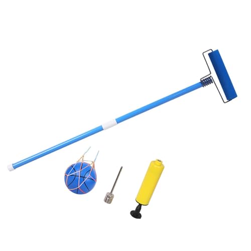 Sharplace Kinder Rolling Ballspielzeug, Trainingsausrüstung, Entwicklung von Motorfähigkeiten mit Ballpumpe, Stangenspiel -Kits, Aktivität Push Pull Toy, Blau von Sharplace