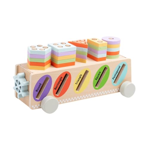 Sharplace Lernblock mit Farben, Blöcke zur Erkennung von Formen und Farben, Sortier- und Stapelspielzeug aus Holz für Geburtstagsgeschenke für Kinder von Sharplace