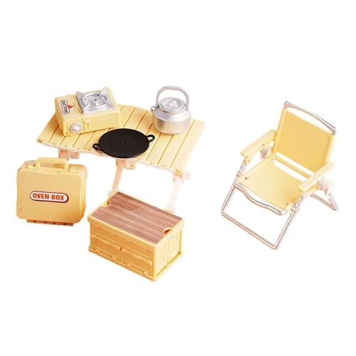 Sharplace Mini-Picknick-Camping-Set, Outdoor-Spielzeug, Rollenspielset, Simulation, Klappstuhl, Rollenspiel, Puppenhaus, Outdoor-Szenen- für 3–5, Gelb Sharplace Mini-Picknick-Camping-Set, Outdoor-Spielzeug, Rollenspielset, Simulation, Klappstuhl, Rollenspiel, Puppenhaus, Outdoor-Szenen- für 3–5, Gelb von Sharplace