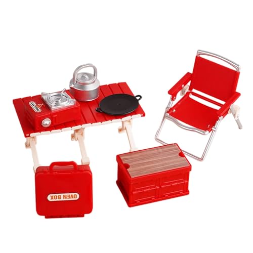 Sharplace Mini-Picknick-Camping-Set, Outdoor-Spielzeug, Rollenspielset, Simulation, Klappstuhl, Rollenspiel, Puppenhaus, Outdoor-Szenen- für 3–5, Rot Sharplace Mini-Picknick-Camping-Set, Outdoor-Spielzeug, Rollenspielset, Simulation, Klappstuhl, Rollenspiel, Puppenhaus, Outdoor-Szenen- für 3–5, Rot von Sharplace